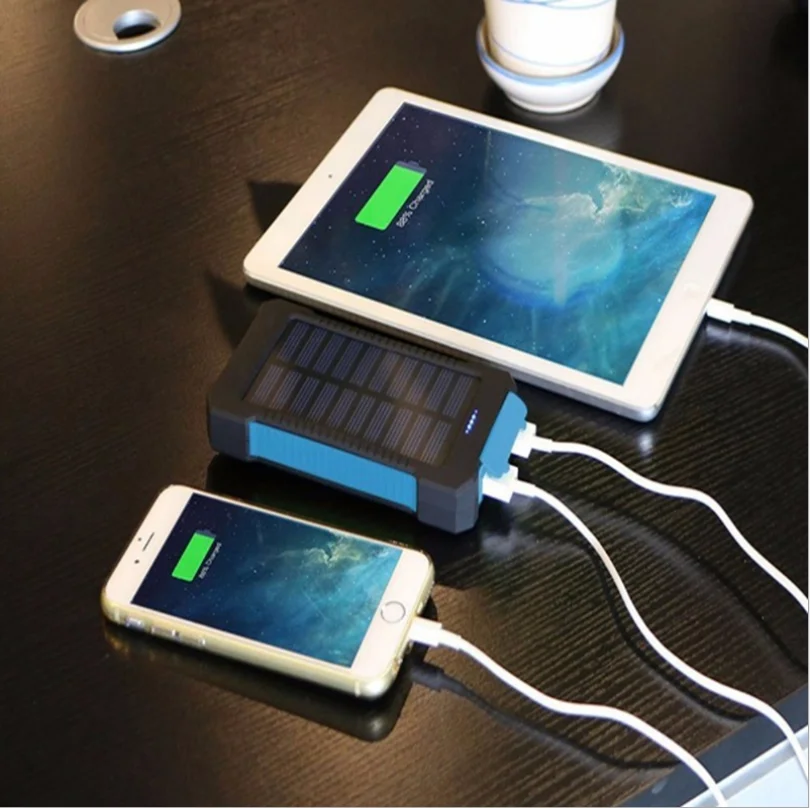10000 mAh Portable Emergency RoHS Solar Charger Power bank with Camping Light 10000 mAh Rohs Solar Cell Phone Charger