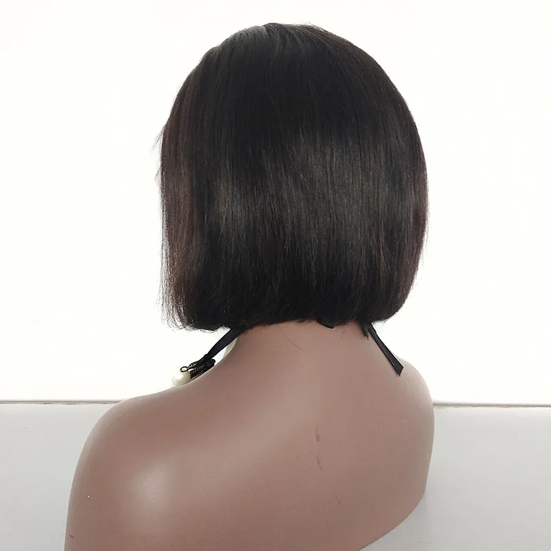 

150% Density 10 Short Bob Straight Hair Lace Front Wig 100% Human Hair Brazilian Bob Wig Lace Closure Wigs For Black Women