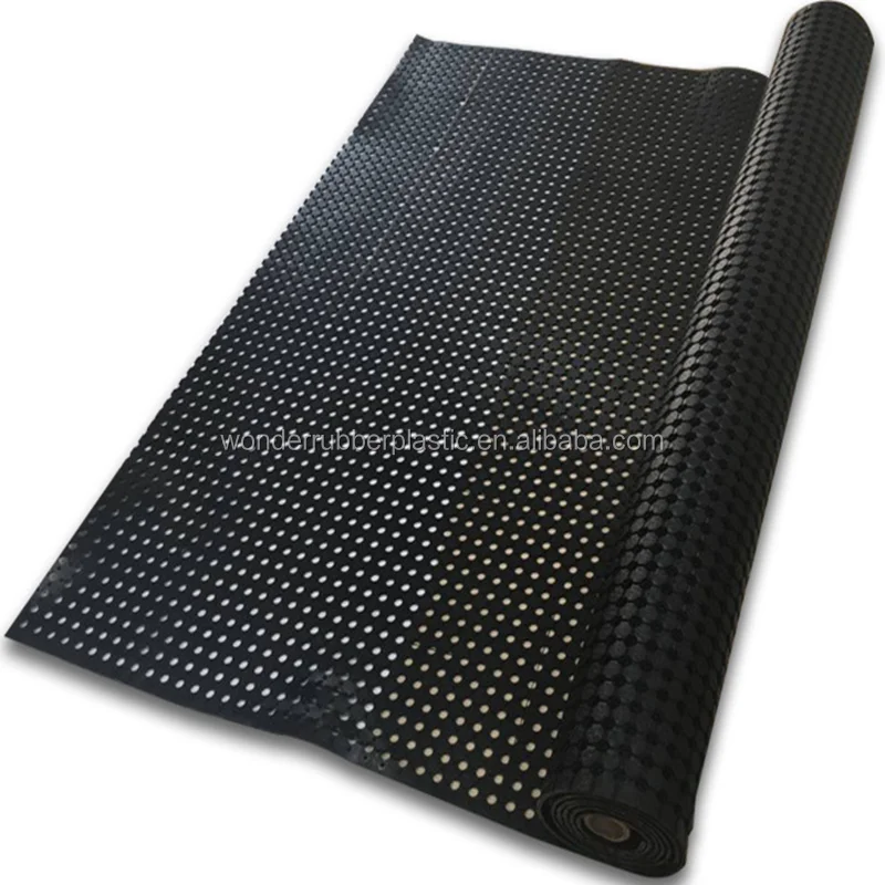 Drainage And Antifatigue Mat,Antislip Black Rubber Mat Roll With
