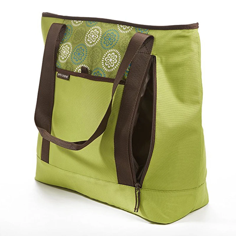 ChillOut Thermal Tote Insulated Shopping Grocery Bag Vacation Cooler Bag Freezer Collapsible Travel Carry Basket Picnic