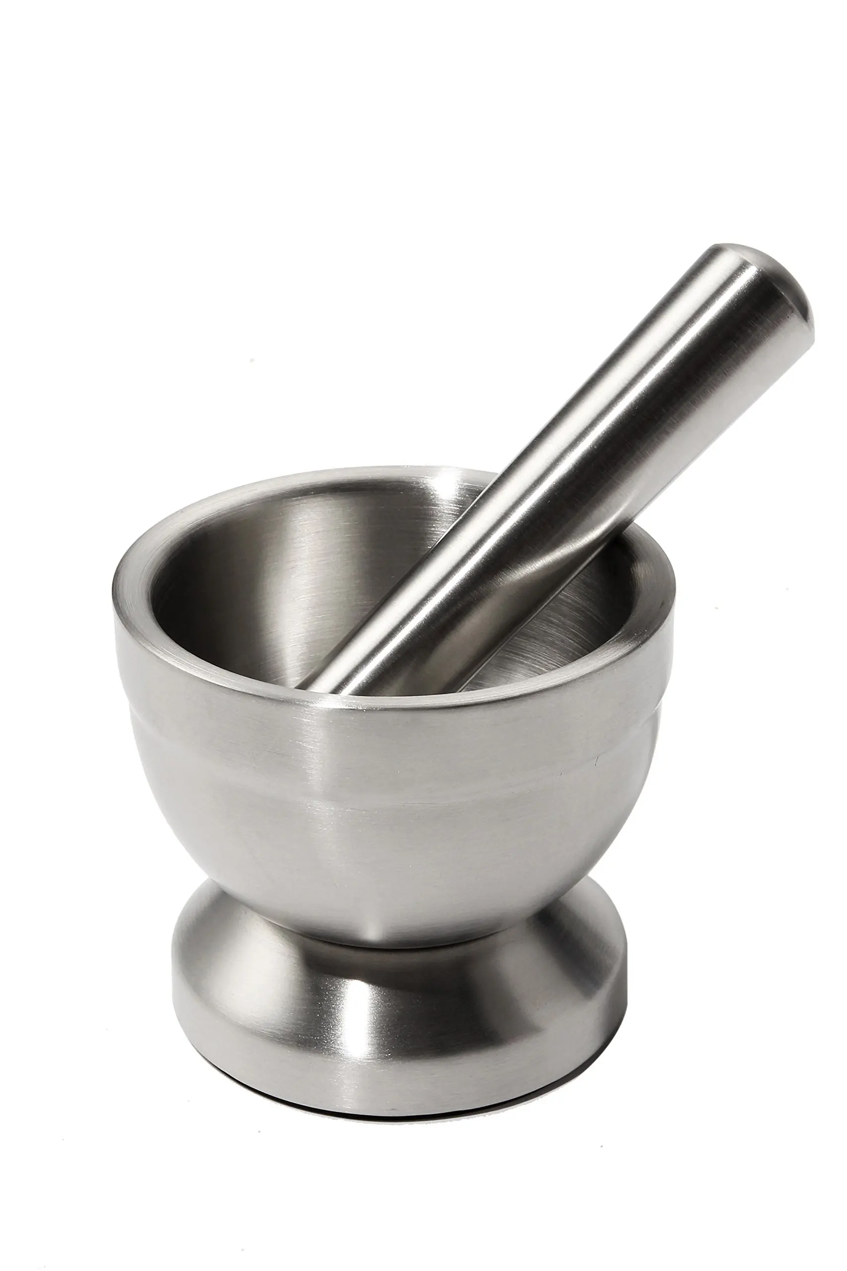 Brushed Finish INC. 18-Ounce//2.25-Cup StainlessLUX 75551 Large Stainless Steel Mortar and Pestle Set//Spice Grinder//Molcajete