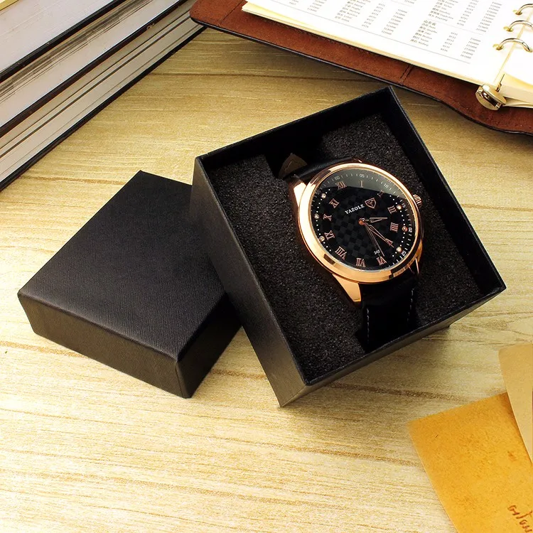 

MY-B035 Hot selling Yazole Luxury Watch box China Factory Rectangle Shape Pack Boxes, Black