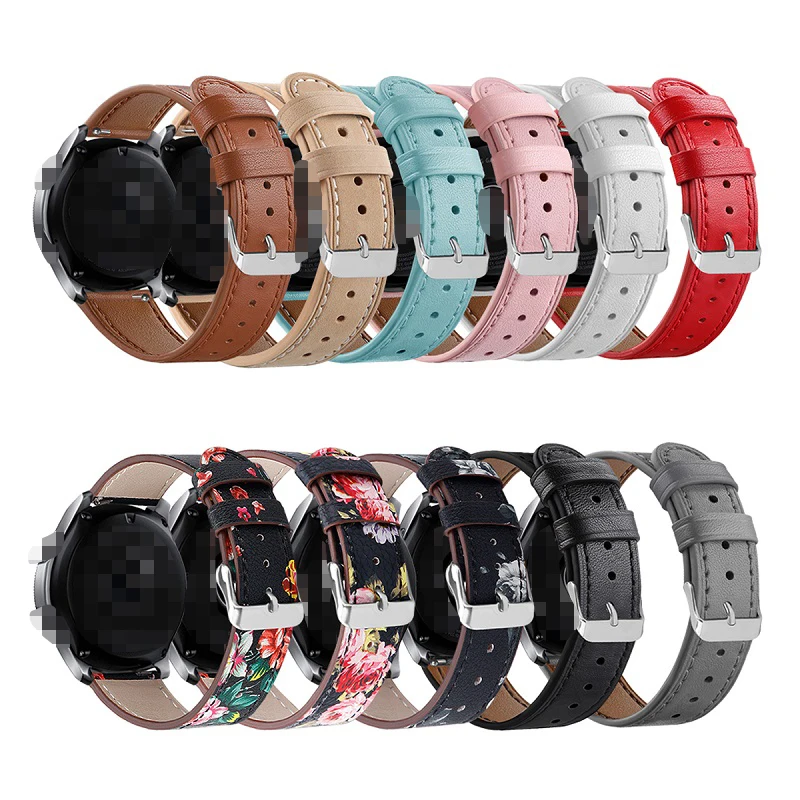 

Customized ESD 22mm 20mm Watch Leather Wrist strap For Samsung Gear S3 Galaxy Watch Active 46mm Band