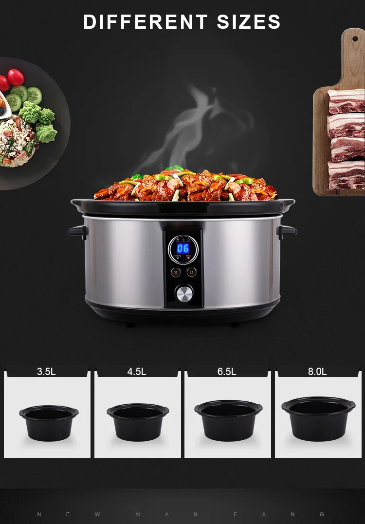 Best Small Crock Pot Glass Programmable 7 Quart Digital Display Silver