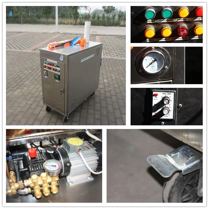 Ce No Boiler Lpg Two Pump 20 Bar Mobile Steam Car Wash With Two Guns