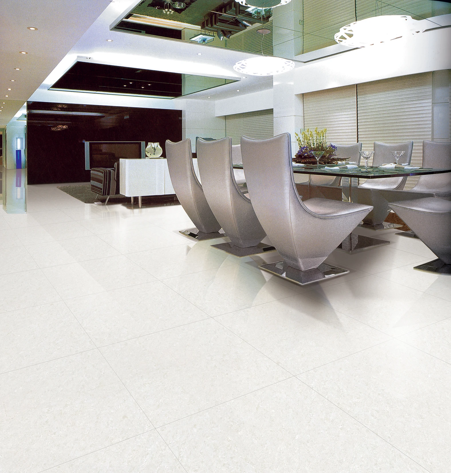 white porcelain floor tiles