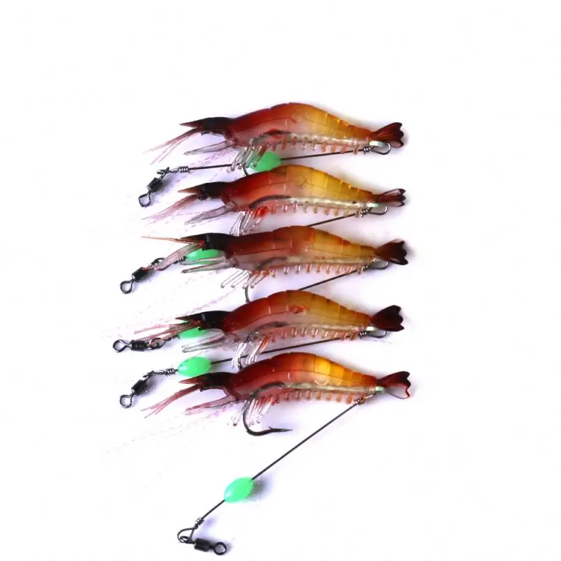 

8cm 5.3g Artificial Silicone Worm China Swimbait Soft Shrimp Lure For Fishing, 6 colours available/unpainted/customized