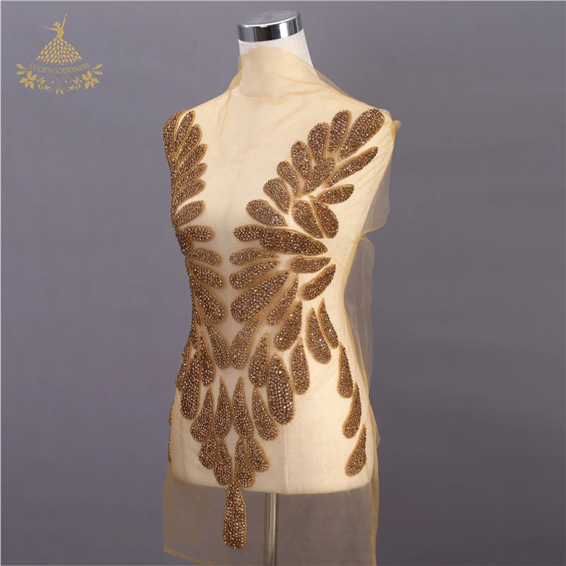 

Wholesale New designs crystal stone rhinestone appliques for dresses, Gold color or silver color