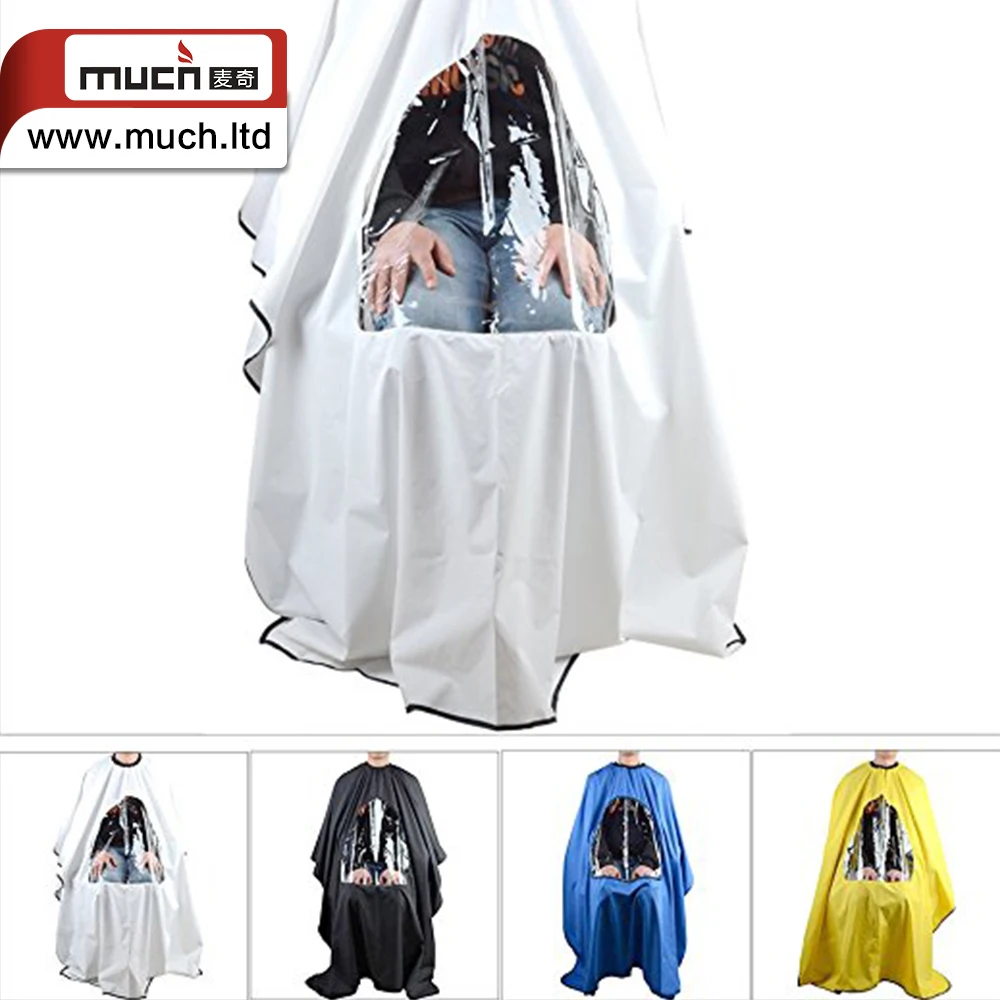 
2017 New high quality cheap clear window barber capes and smocks 