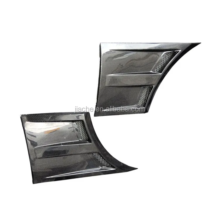 2pcs/set Carbon Fiber Front Bumper Side Fender Panels Vent Air Intake Covers For Ford Mustang