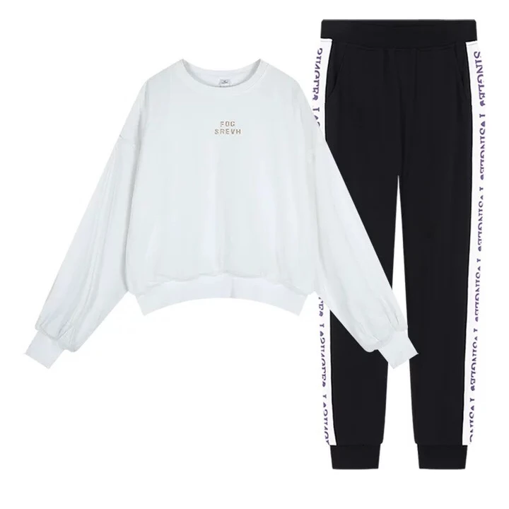 

Girls Wholesale Hooded Crop Top Tracksuit Striped Sport Jogger Suit, Custom