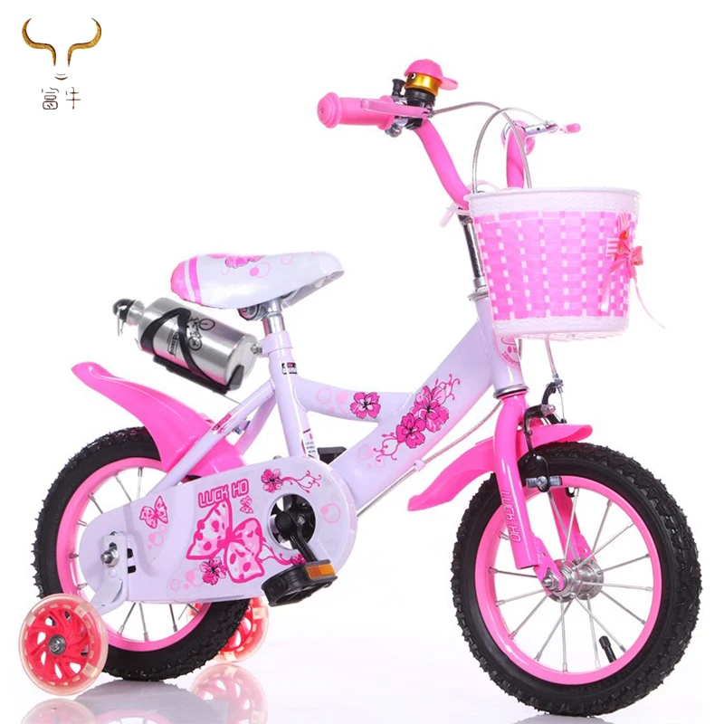 pink toddler bike with basket