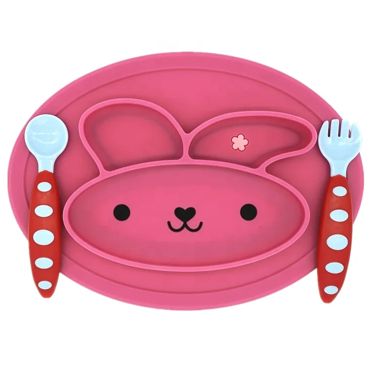 

Non-slip Kids One piece Silicone baby Placemats, Red;blue
