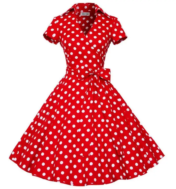 

Walson Women's 1950s V-neck Vintage Rockabilly Full Circle Dress