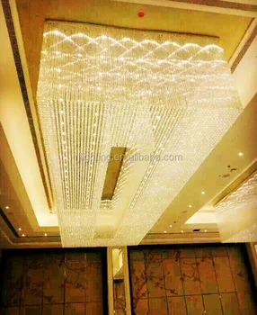 Luxury Large Flush Mount Decorative Ceiling Lighting Modern Hotel Foyer Large Rectangular Crystal Chandelier Buy Chandelier Rectangular Crystal