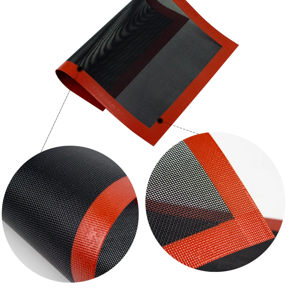 

Heat Resistant Perforated Steaming Silicone Baking Steam Mat, Red border + black fiberglass