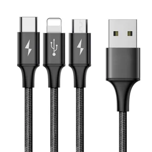 Fast Charging 3 1 Nylon USB Charger Cable