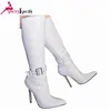 Alibaba china wholesales large size Shoes high quality patent laces knee boots of the women high heels