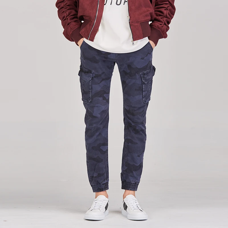 
SA-D901A factory high quality new OEM casual fashion military garment dyed 6 pocket pantalon wholesale mens camo cargo pants 