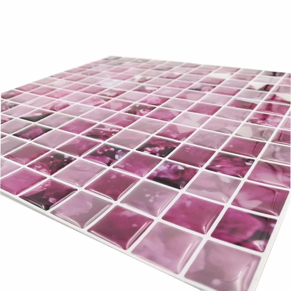 Custom Peel And Sticker Tile Purple 3d Kitchen Backsplash Tile Buy