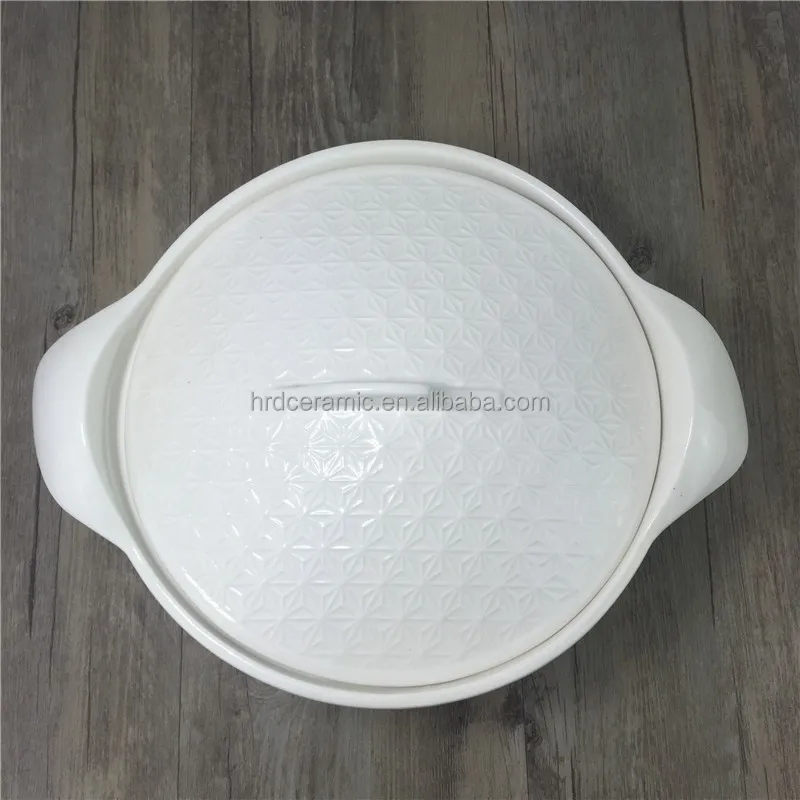 
Wholesale White ceramic soup pot ceramic bowl with Lid for daily use 
