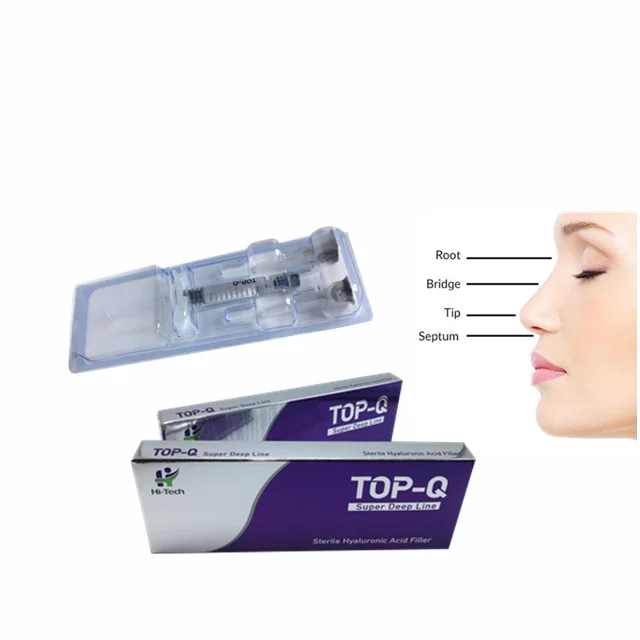 

2ml TOP-Q BDDE cross linked hyaluronic acid skin care facial HA injection, Transparent