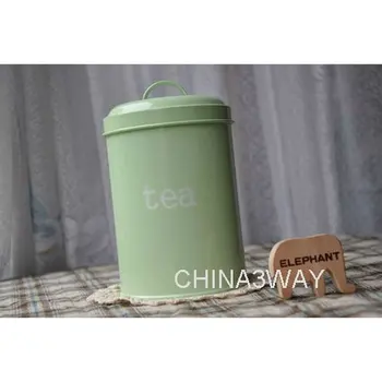 Enamel Stainless Steel Metal Green Tea Coffee Suger Storage Food Enamel Stainless Steel Metal Green Tea Coffee Suger Storage Food Canister