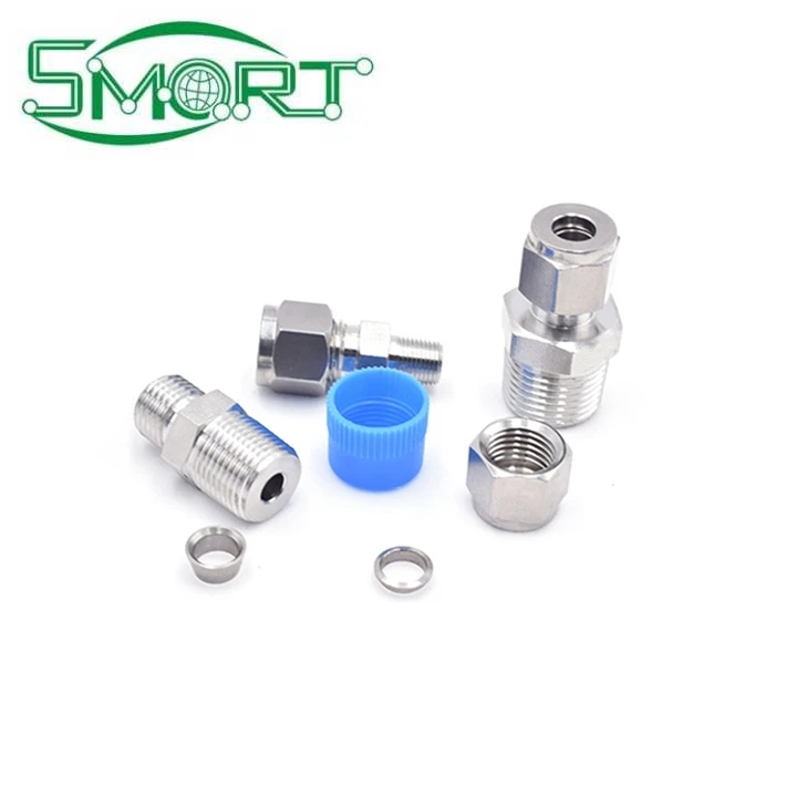 Smart- bes  Electronics  Customized SS 304 Stainless steel  pipe double ferrule compression connector tube