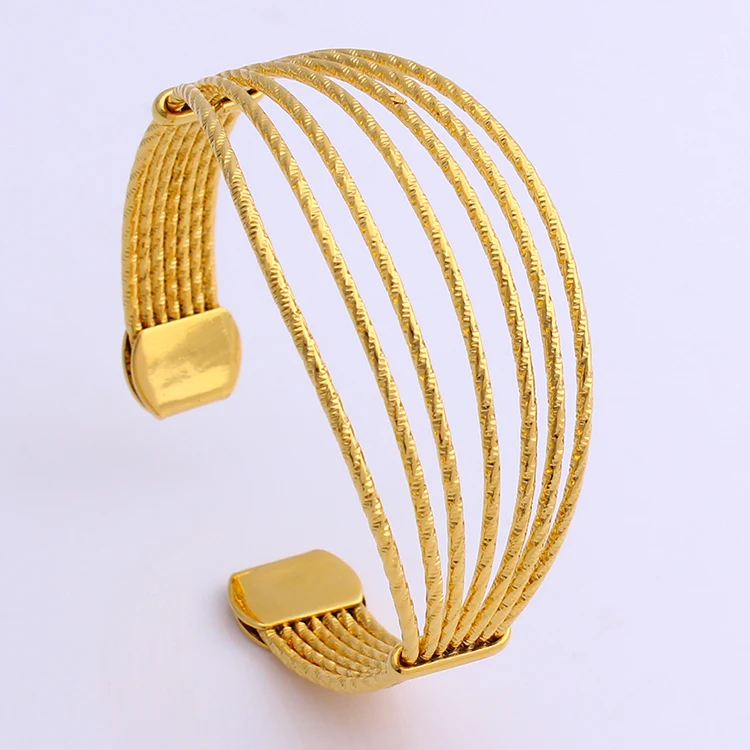 

JH New Arrival Gold Plated Multi-line Charming Bangle For Women Good Gift