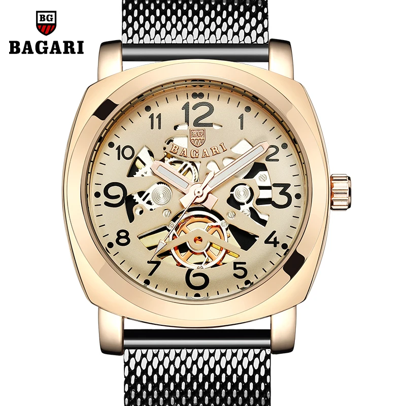 

2018 Hot Stock BAGARI 1667W Stainless Steel Back Mens Sport Wach, N/a