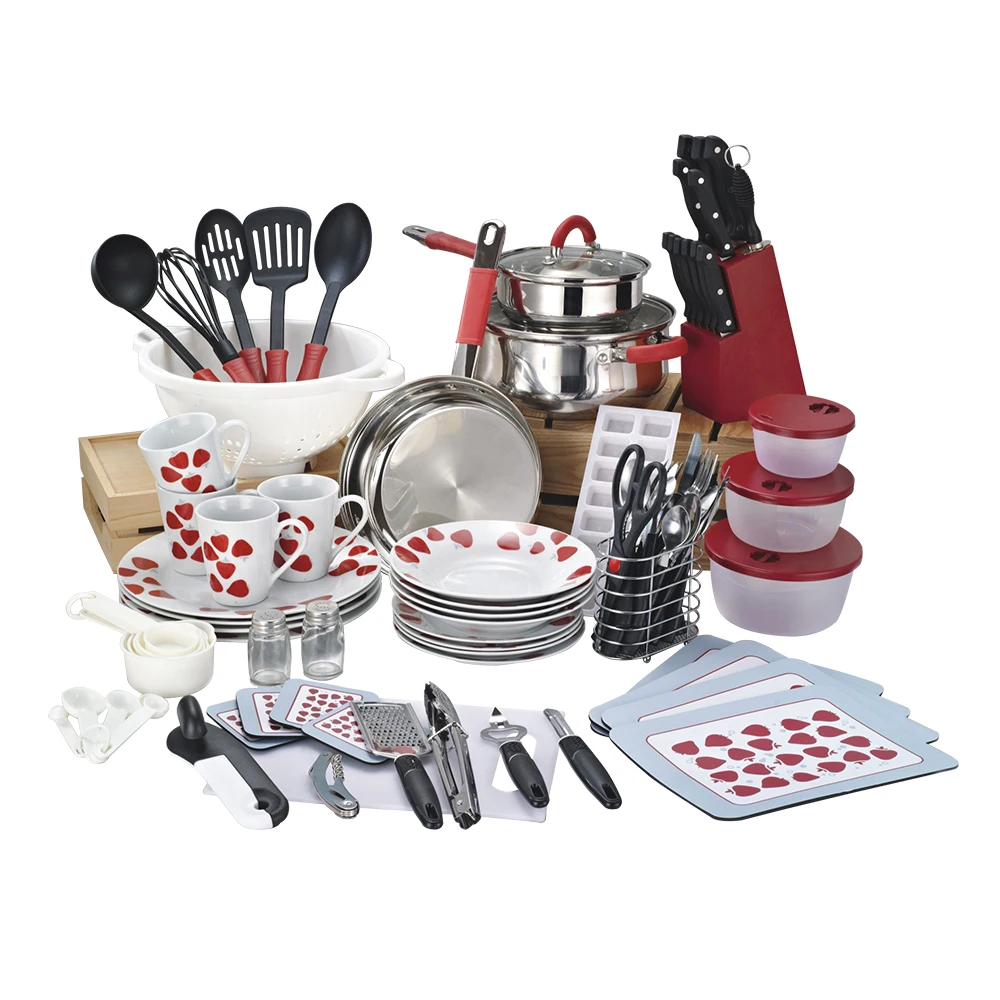 

90 Pieces Home Starter Set Combo Kitchenware and Cookware