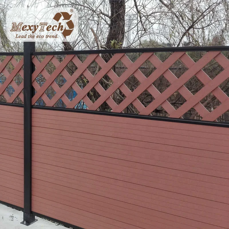 

backyard wpc fence/wood plastic composite privacy fence with lattice