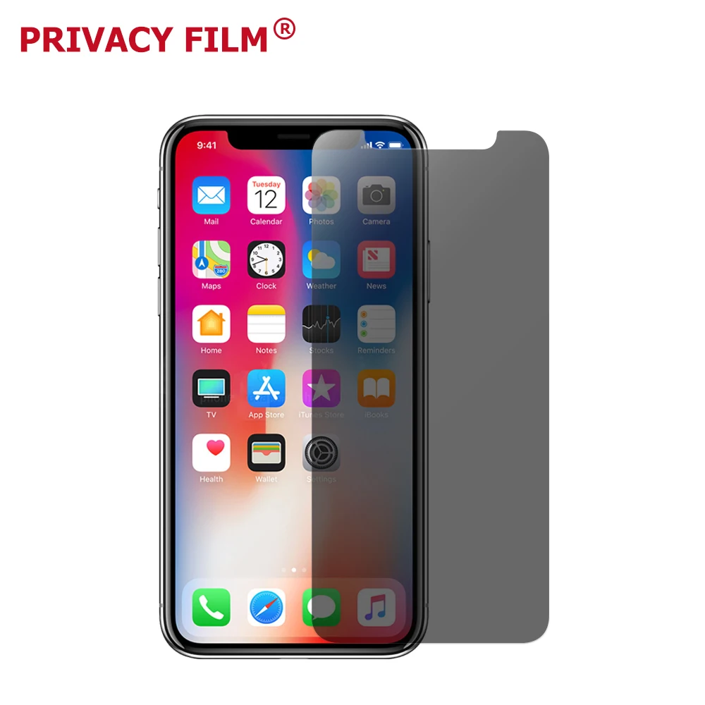 High quality Anti shock 2 ways Anti-spy Privacy Screen Protective Film For iphone X Xr XS XS MAX  Screen Protector