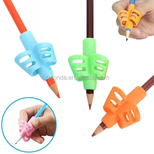 Blue,Pink & Orange Children's Pencil Holder Aid Pack 3 