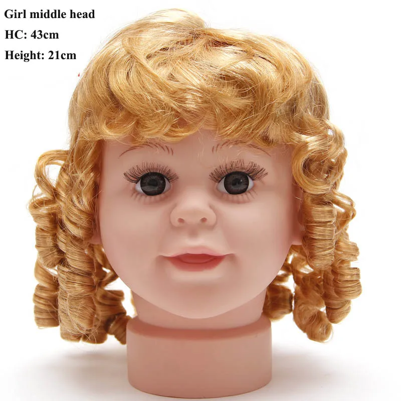 Children Head Model Girl Wig Show Hat Glasses Scarf Mannequin Display 15inch 