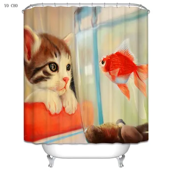 Vacances Chiot Chat Poisson Rouge Chat Chien Loup Anti Moisissure Impermeable Polyester Rideau De Douche Bain Decorations Avec 12 Pcs Crochets Buy Rideau De Douche Rideau De Douche Pour Chat Rideau De Douche Pour