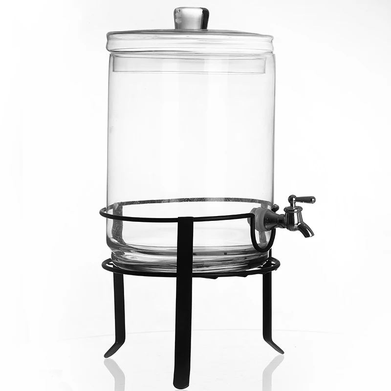 

Huge Good Quality Beverage Water Jug Custom Dispenser Glass Jar With Faucet, Clear