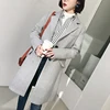 High quality simple design formal grey women woolen coat
