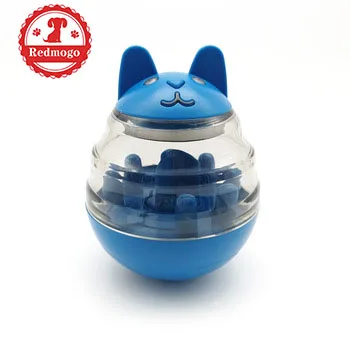

Interactive Dog Food Dispenser Ball Cat Toy Tumbler Design Fun Shaking Toys IQ Treat Slow Feed Bowl food Dispensing Pet Ball, Blue