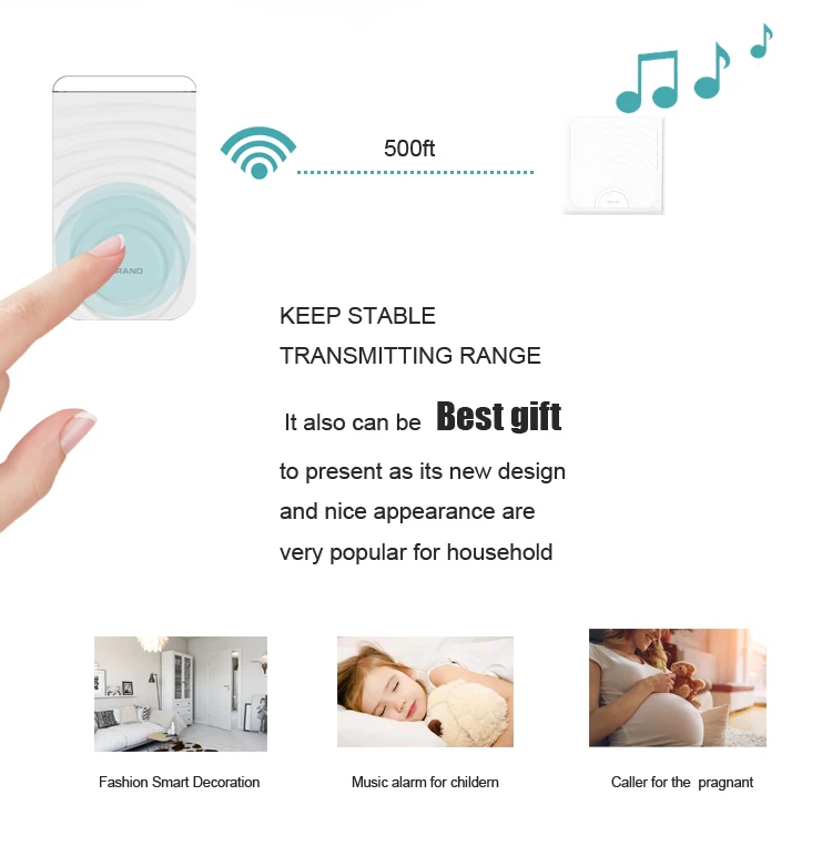 MP3 Wireless Doorbell with DIY Ring Tone