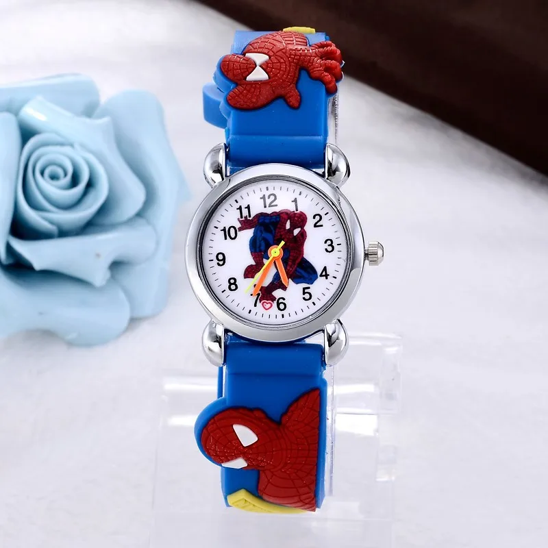 

3D Rubber Strap Spiderman Children Watch Kids Cartoon Sports Quartz Wristwatch for Boys Clock Montre Enfant reloj infantil