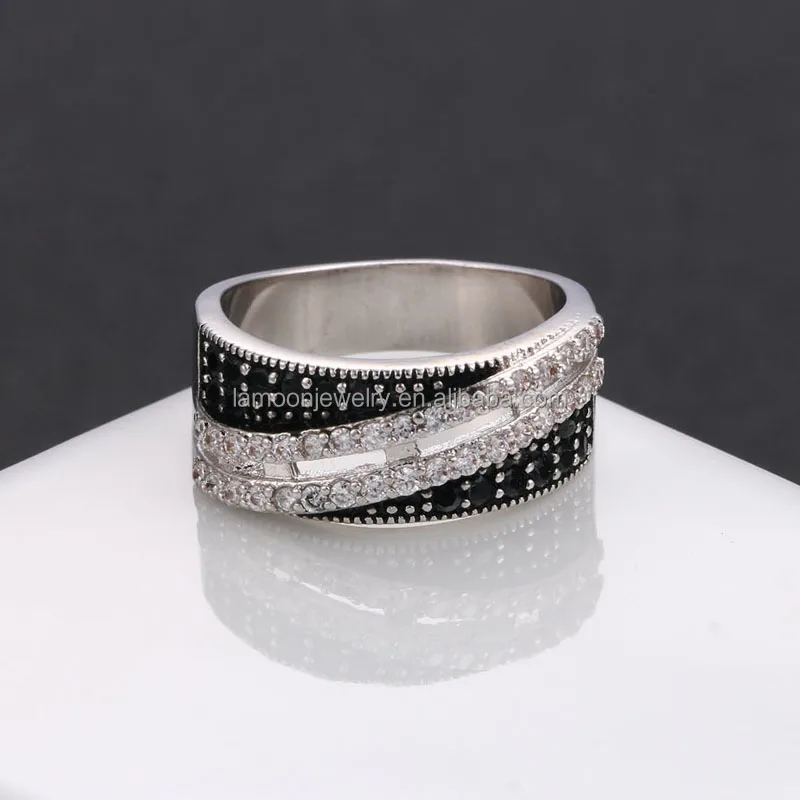 

Top Quality Classical 18K Gold & White Gold Plated CZ Diamond Wedding Ring Wholesale For Women R574