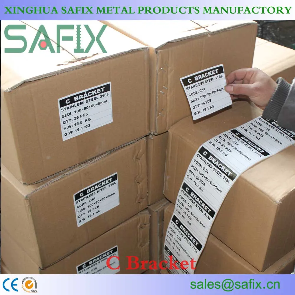 
SS304/316L Stainless Steel Stone Cladding C Bracket/Anchor for marble fixing system 