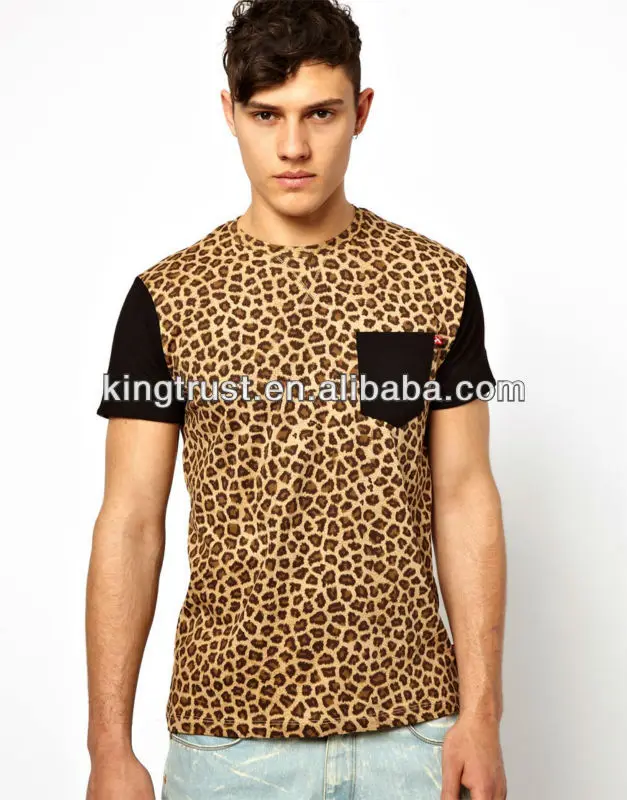 mens leopard print t shirt