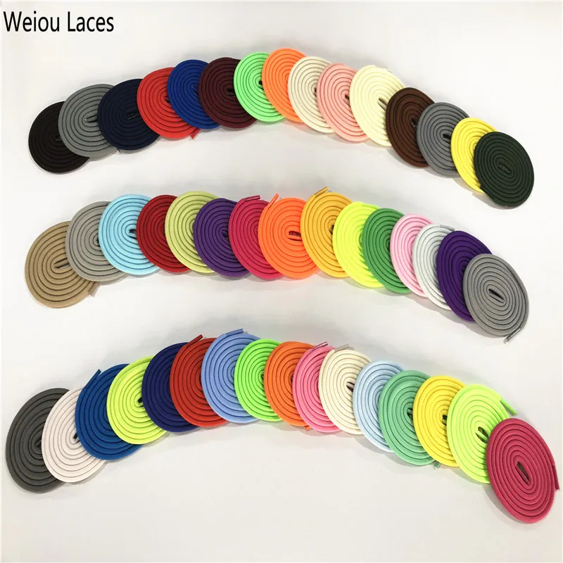 

Weiou Solid Color 0.5cm Polyester Salmon Round Shoelaces Unisex Women Men Sneaker Shoestring Running 46 Colors Cord Rope Laces, 46 colors +, support custom pantone colors