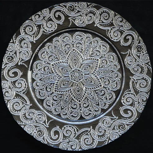 Fancy glassware 13" charger plate rose gold decoration for wedding