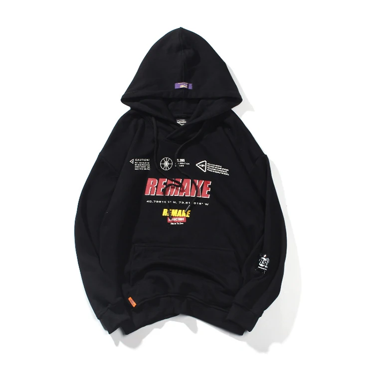 

Wholesale Fashion Printing Streetwear Hoodie Men, Black/white