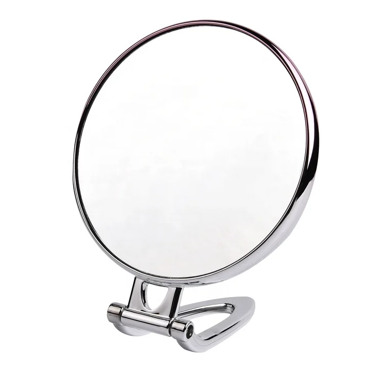 

Metal large frame enlarged folding double-sided makeup mirror with handle, Customized color
