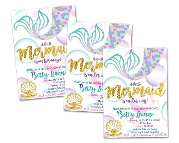 Faire Part Ou Invitations D Anniversaire En Forme De Sirene Avec Photo Personnalisee Sous La Mer Carton D Invitation Pour Fete Prenuptiale Cartes De Remerciement Or Violet Buy Carte Cadeau Articles De Fete 21st Anniversaire Product On Alibaba Com