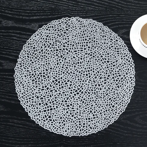 Guangzhou tableware accessories round plastic placemat PVC waterproof table mat
